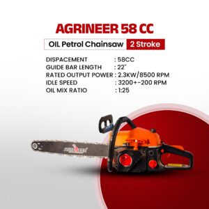 Agrineer CS-58CC Chainsaw | 22 Inches